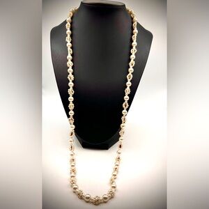 Elegant Pearl-like Necklace, Approx 15” length, w/gold tone beads